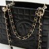 CHANEL tote bag in black quilted leather