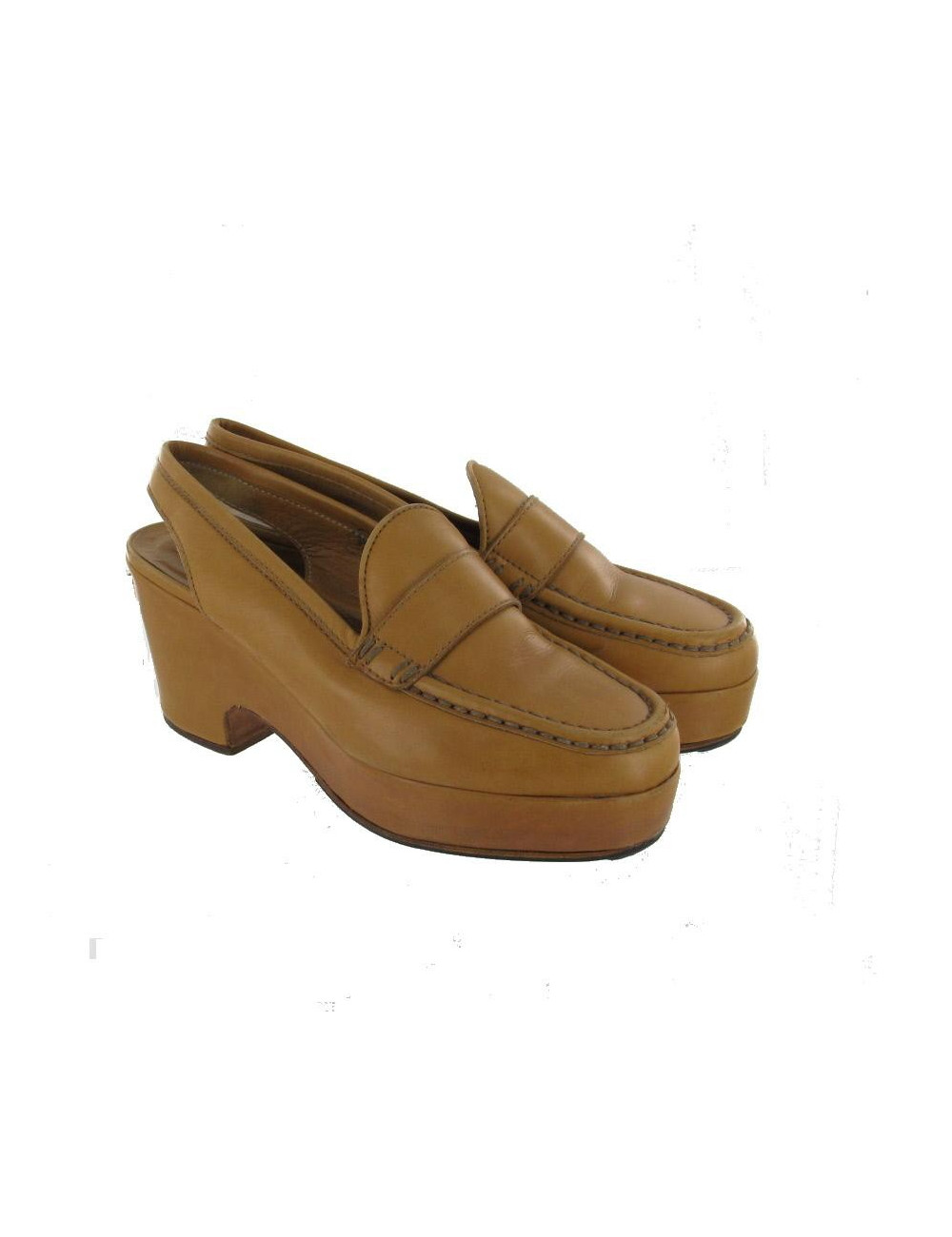 Escarpins T35 HERMES cuir gold