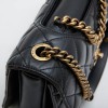 CHANEL 'Pondichery' model double flap bag in black quilted leather