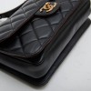 CHANEL 'Pondichery' model double flap bag in black quilted leather