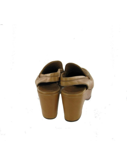 Escarpins T35 HERMES cuir gold