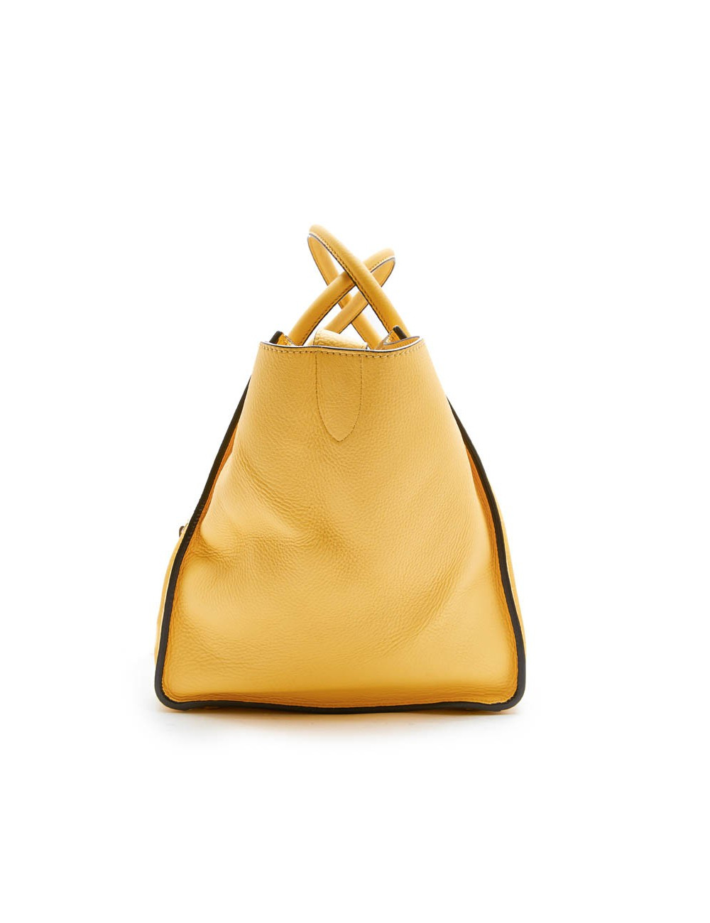 Sac Luggage CELINE cuir grainé jaune