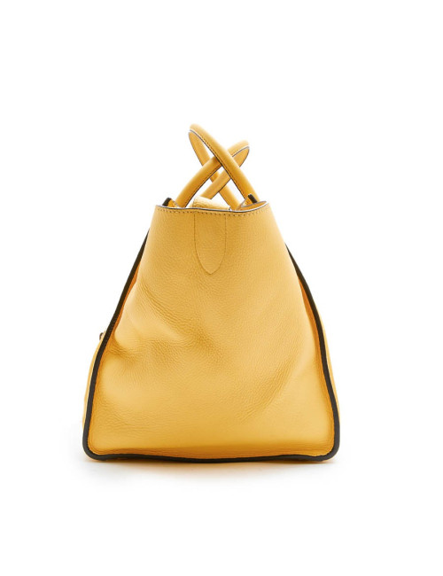 Sac Luggage CELINE cuir grainé jaune