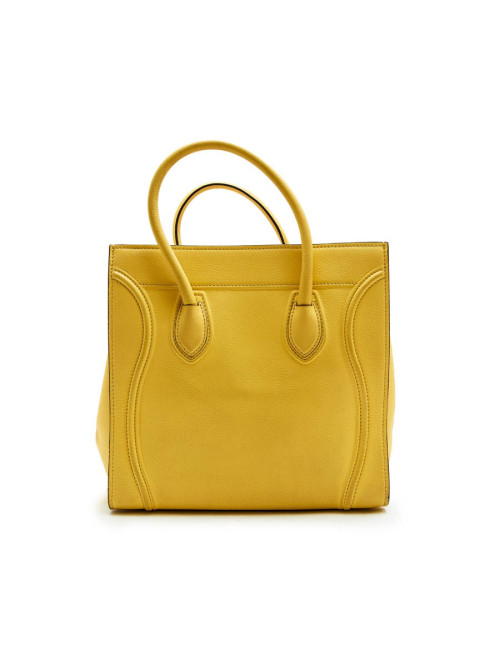 Sac Luggage CELINE cuir grainé jaune