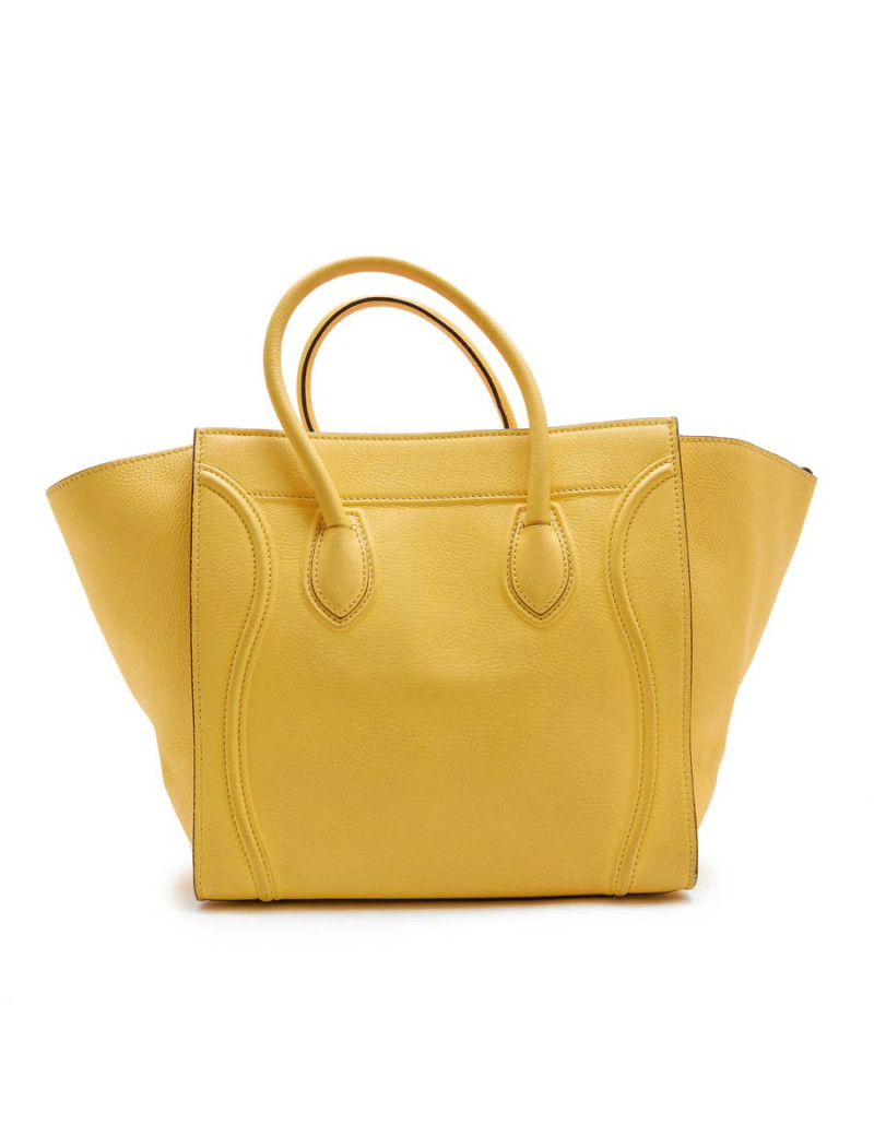 Sac Luggage CELINE cuir grainé jaune