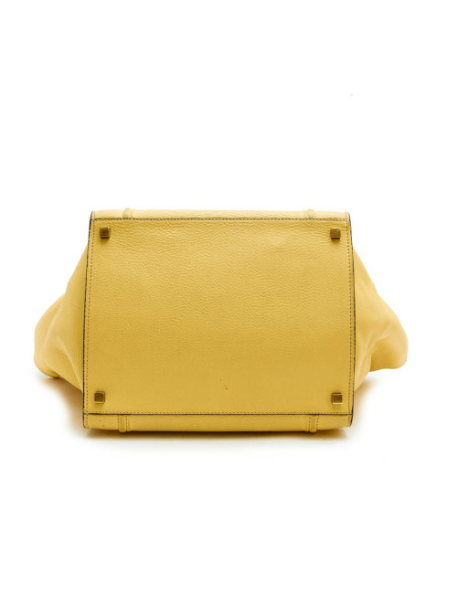 Sac Luggage CELINE cuir grainé jaune