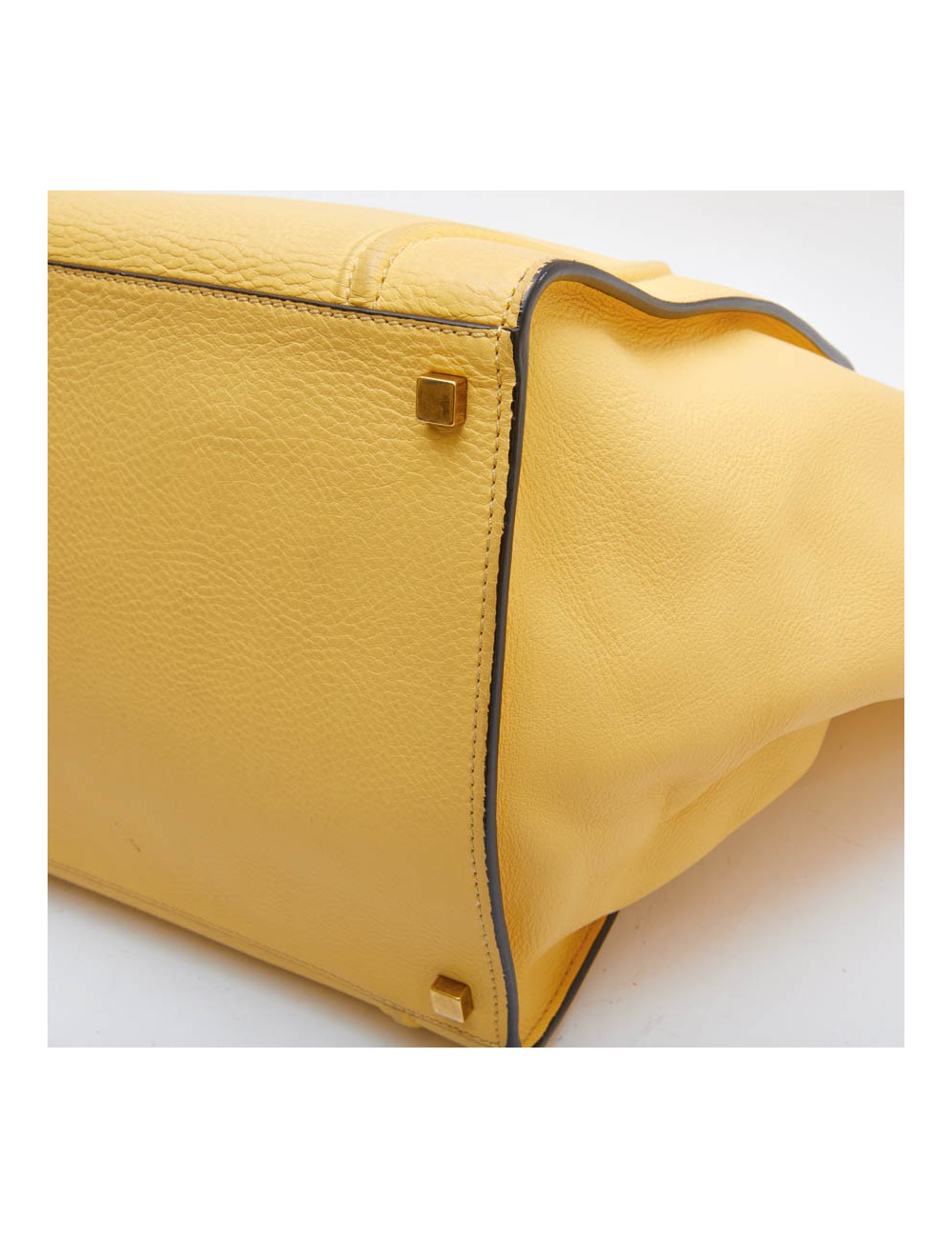 Sac Luggage CELINE cuir grainé jaune
