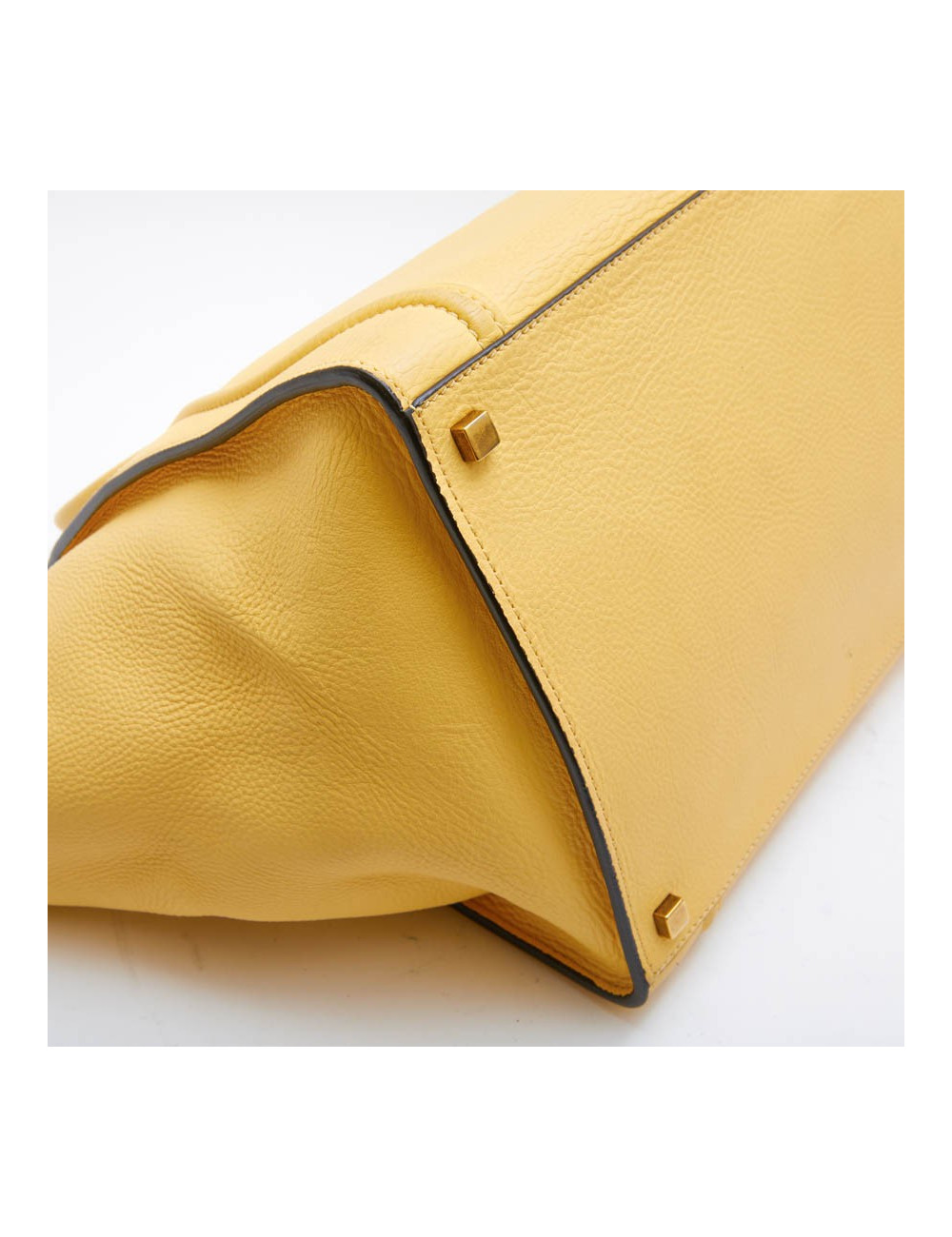 Sac Luggage CELINE cuir grainé jaune