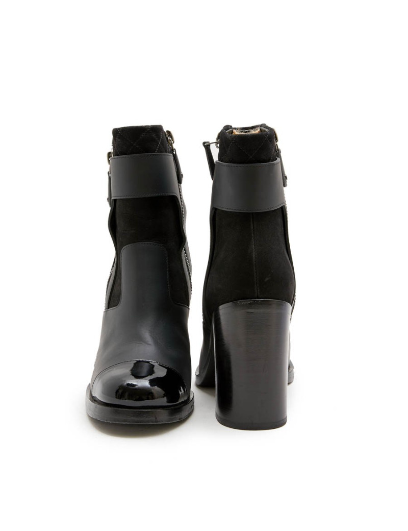 Bottines CHANEL T38,5 cuir noir