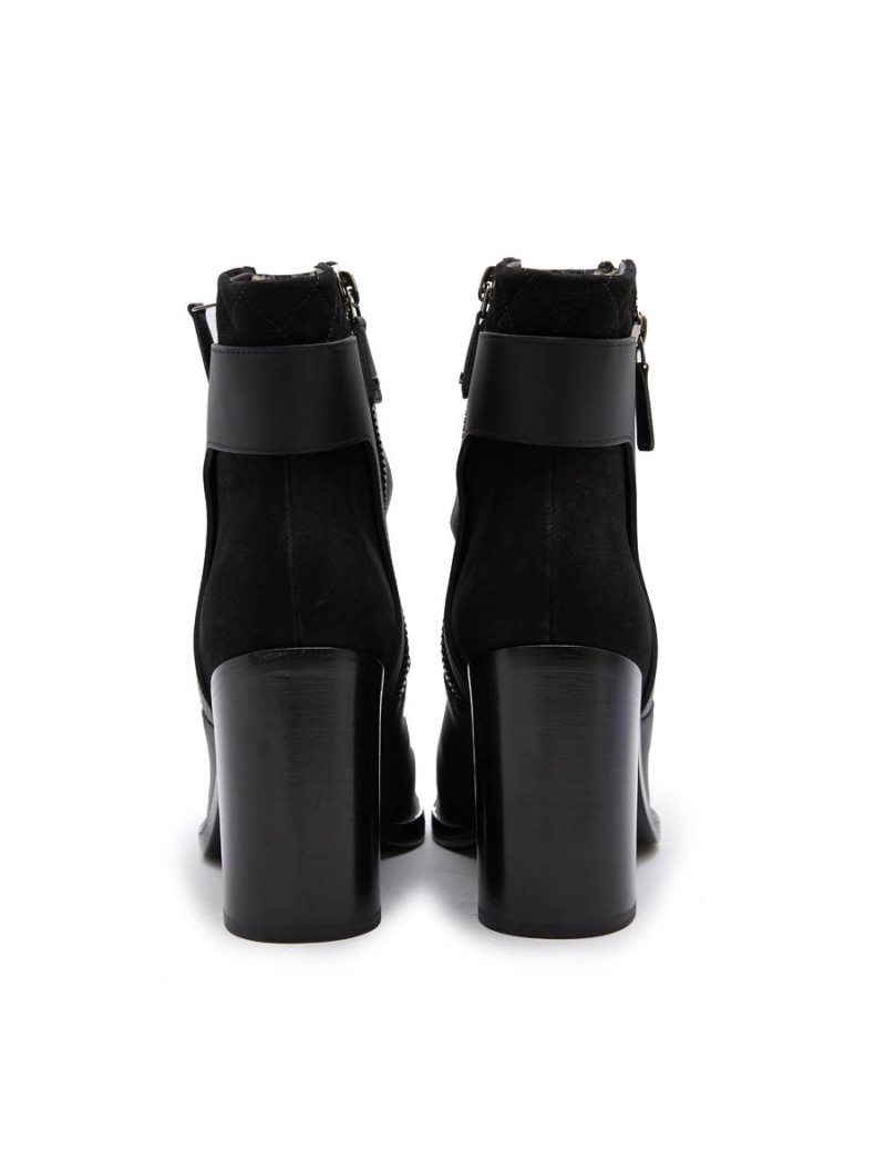 CHANEL ankle boots in black leather T38,5 