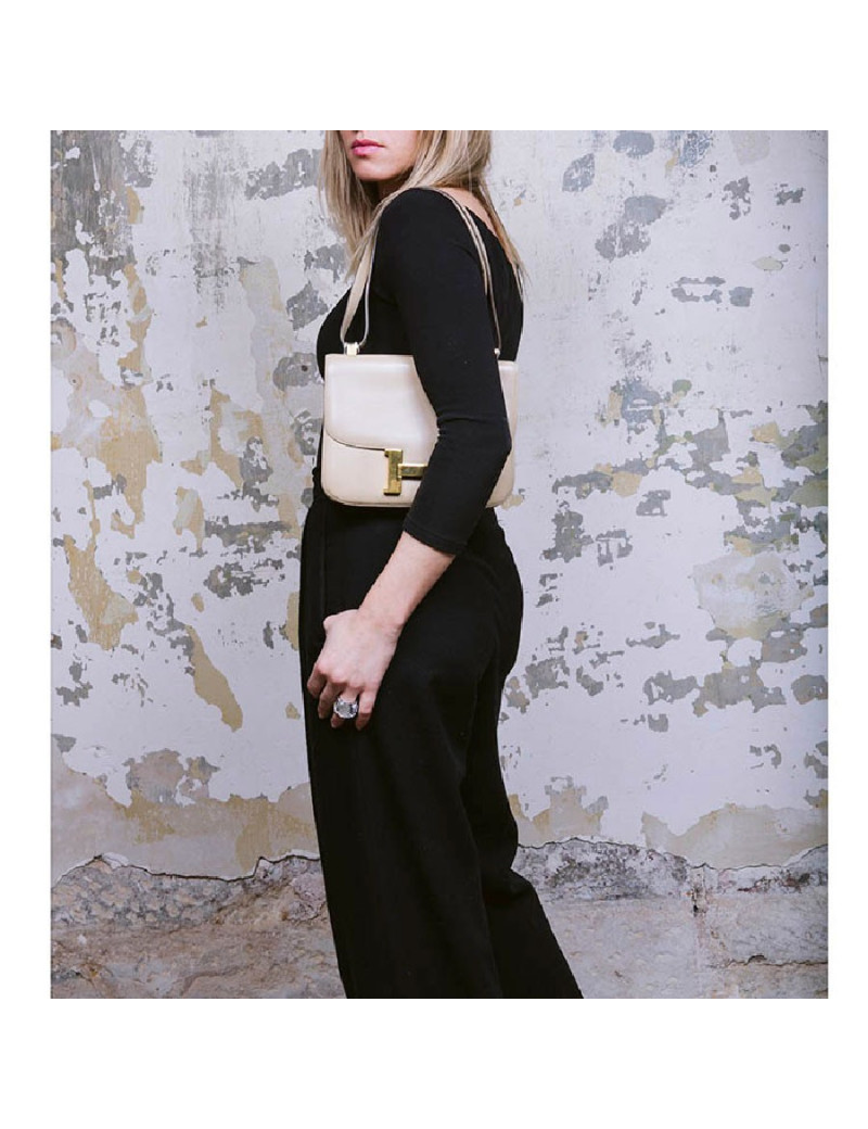 HERMES vintage 'Constance' bag in sand box leather