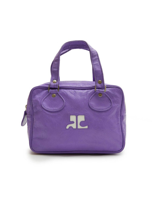 Sac COURREGE cuir veilli verni violet