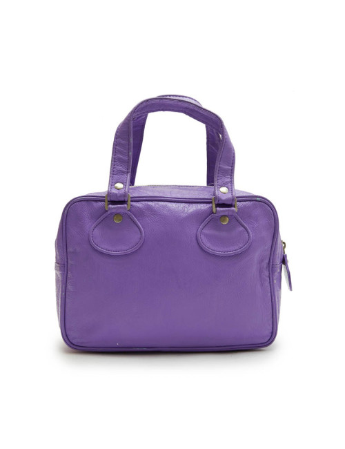 Sac COURREGE cuir veilli verni violet