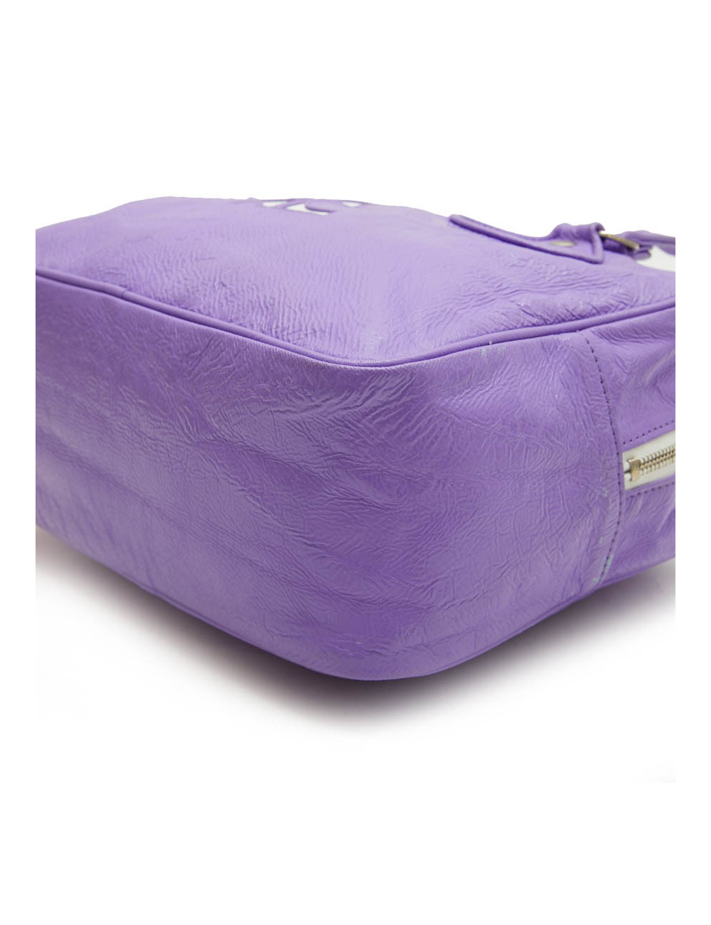 Sac COURREGE cuir veilli verni violet