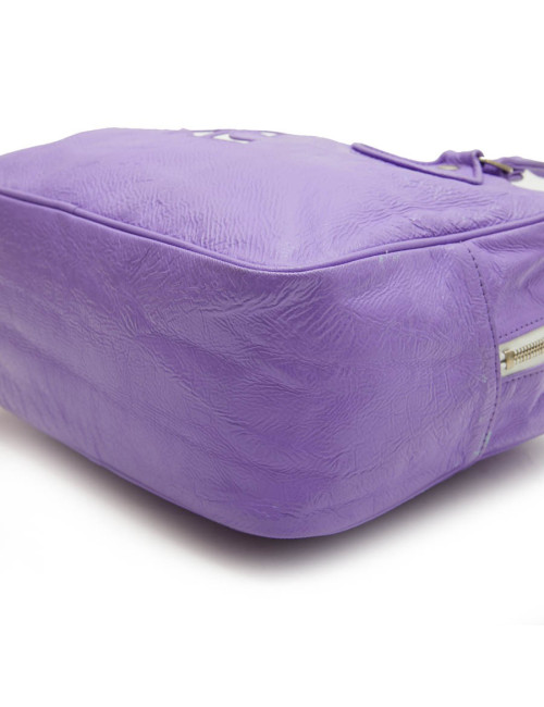 Sac COURREGE cuir veilli verni violet