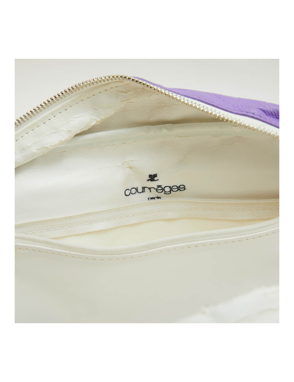 Sac COURREGE cuir veilli verni violet