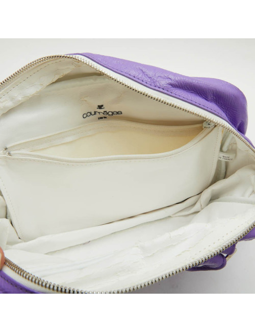 Sac COURREGE cuir veilli verni violet
