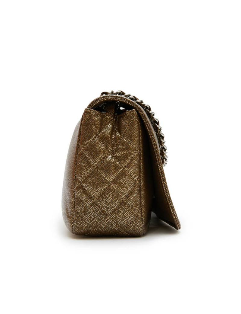 Sac CHANEL cuir effet lézard cuivré