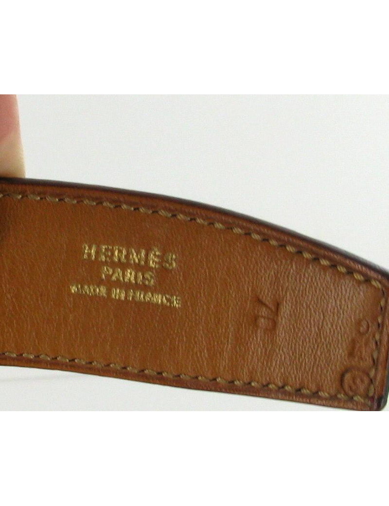 Ceinture T70 HERMES "KELLY"  en cuir courchevel rouge