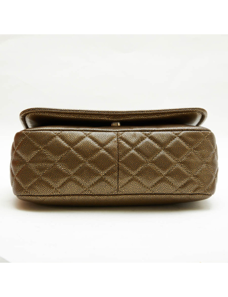 Sac CHANEL cuir effet lézard cuivré