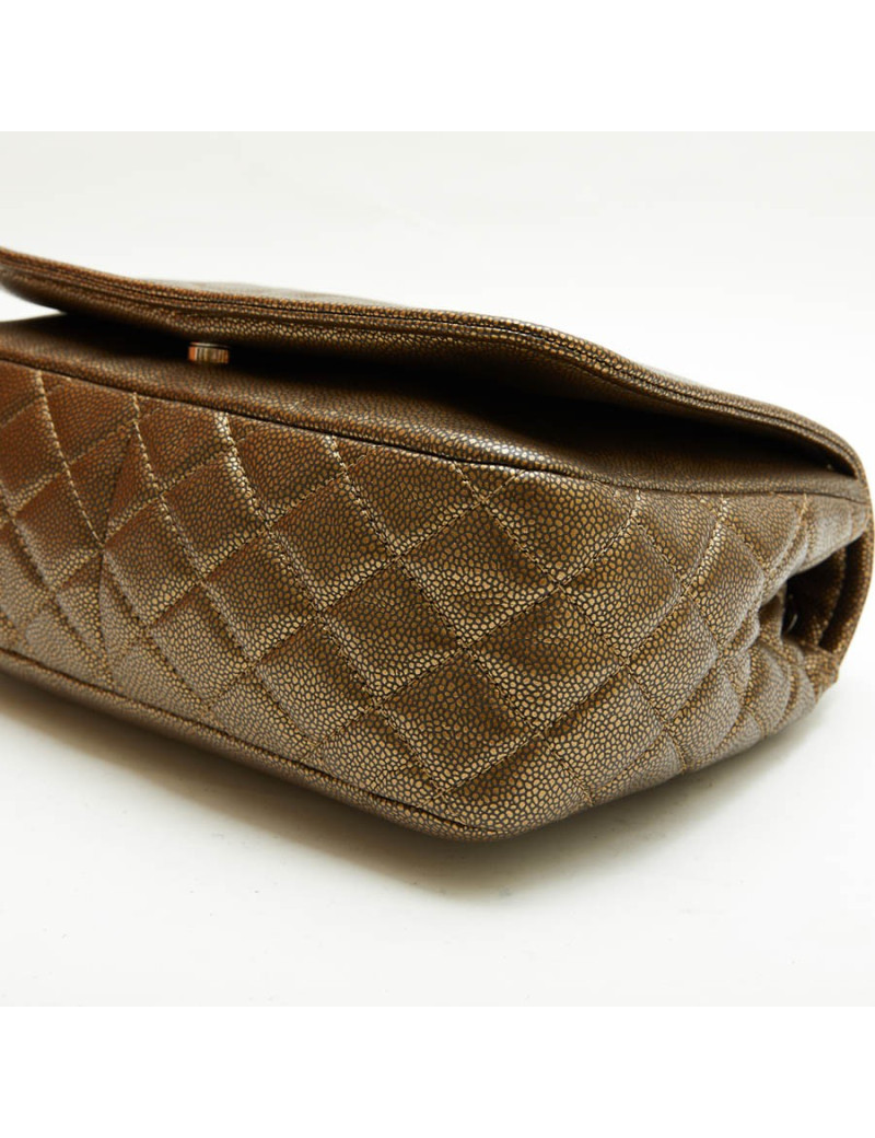 Sac CHANEL cuir effet lézard cuivré