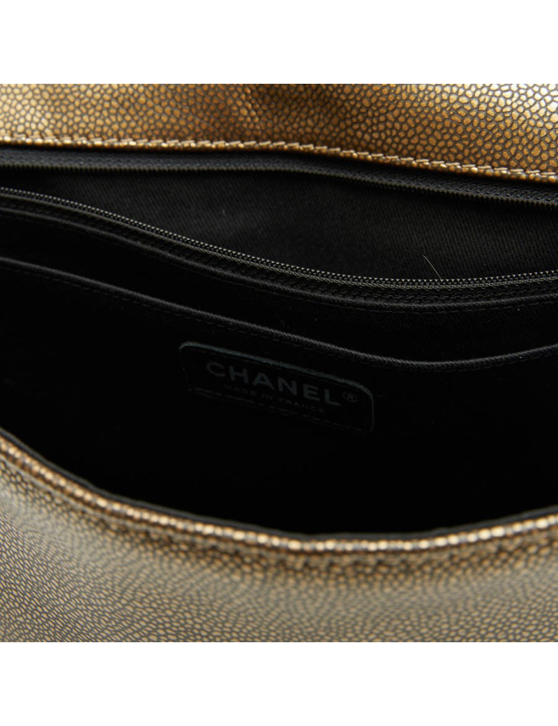 Sac CHANEL cuir effet lézard cuivré