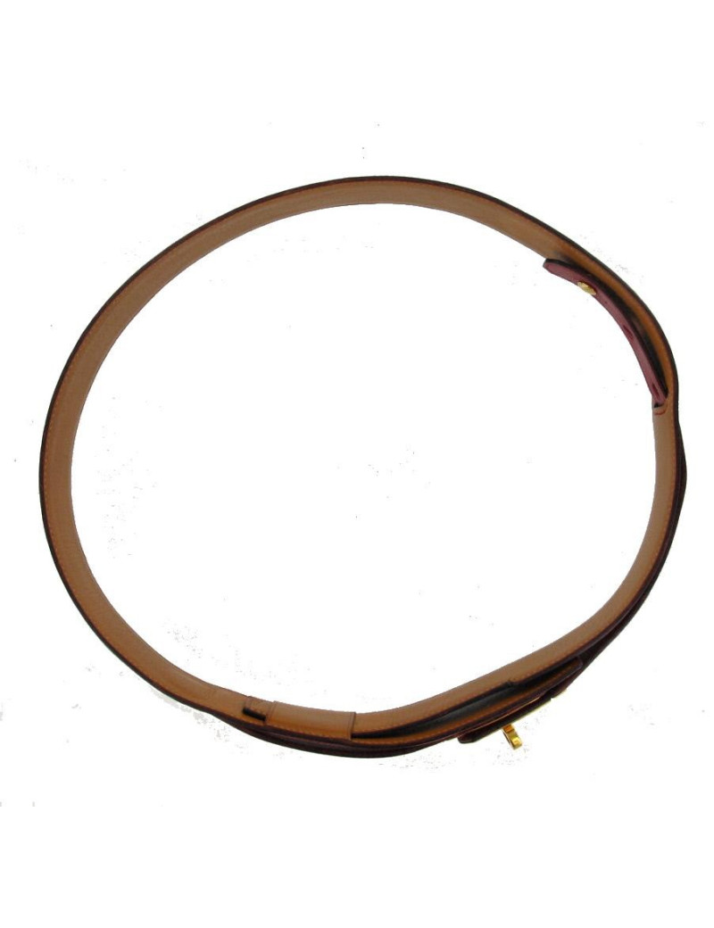 Ceinture T70 HERMES "KELLY"  en cuir courchevel rouge