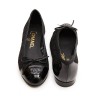 CHANEL ballerians size 34FR in lace and black patent leather