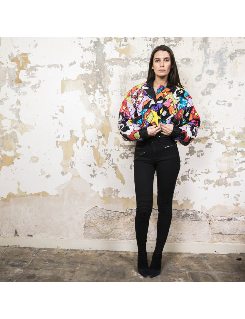 Blouson YSA DUPIRE T 40 Pailettes multicolores