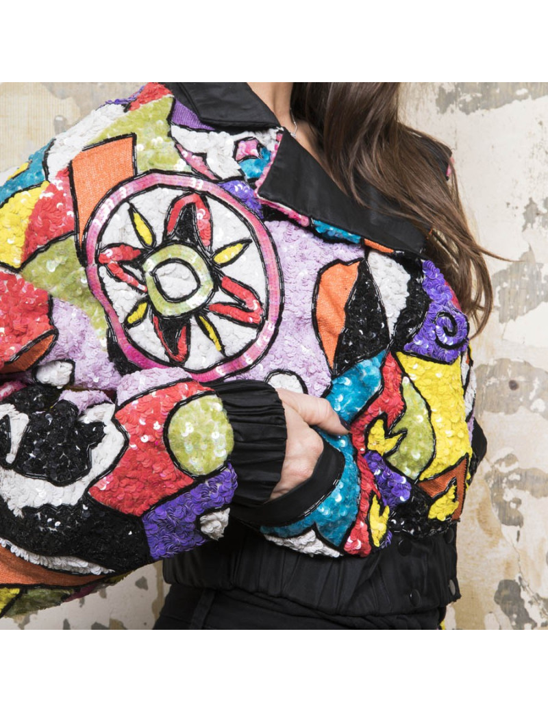 Blouson YSA DUPIRE T 40 Pailettes multicolores