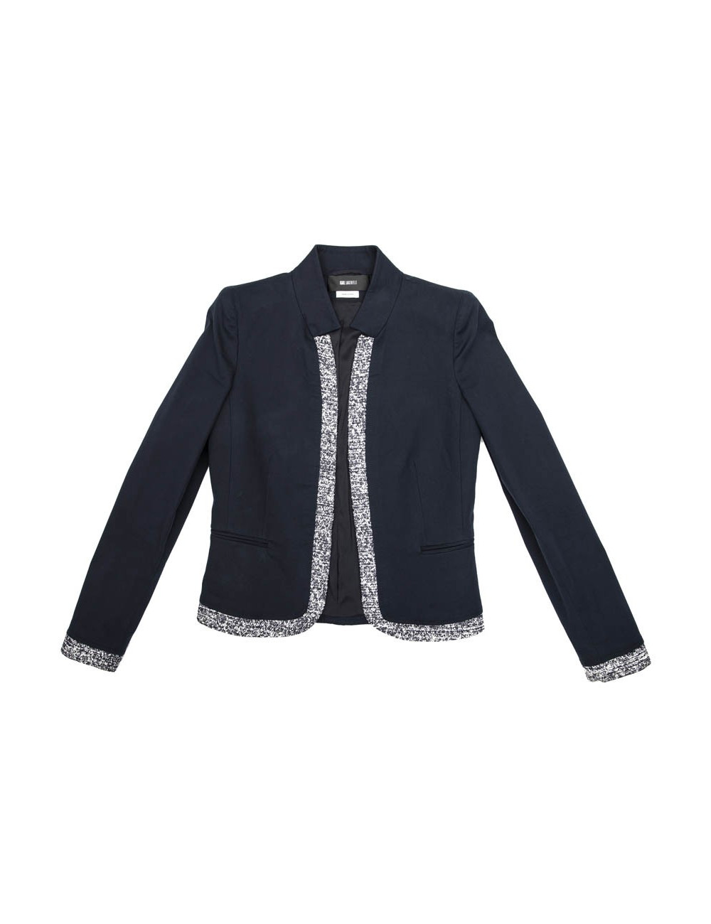 Veste KARL LAGERFELD bleu et bordé de tweed