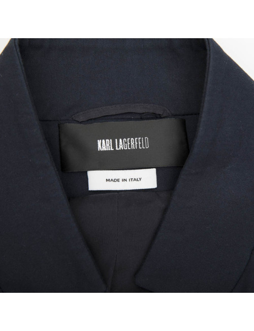 Veste KARL LAGERFELD bleu et bordé de tweed