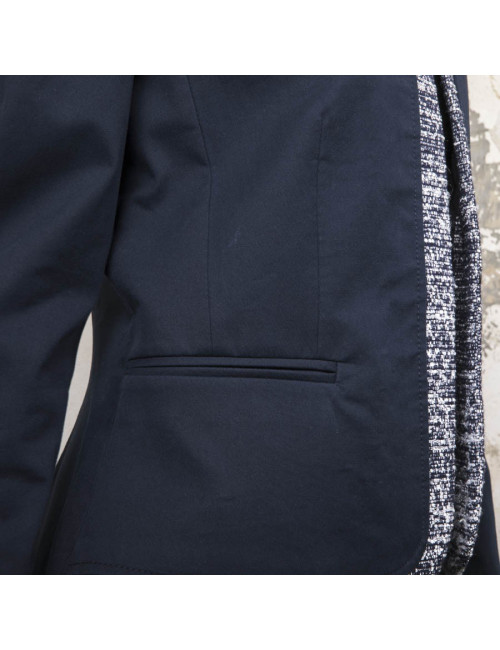 Veste KARL LAGERFELD bleu et bordé de tweed