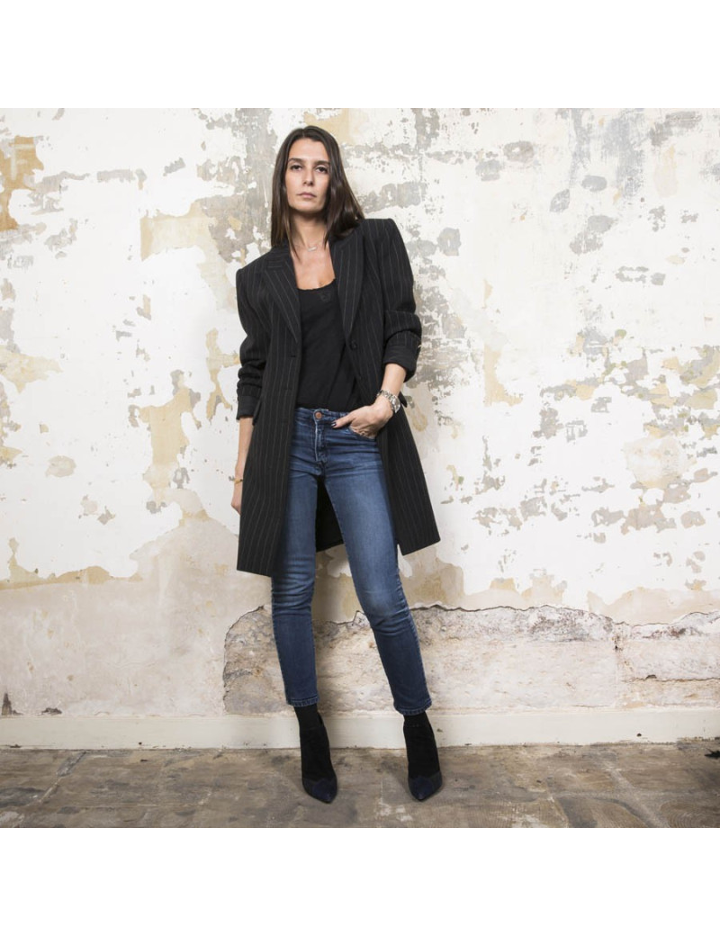 Vlongue t36 YSL  SAINT LAURENT rayée gris foncé