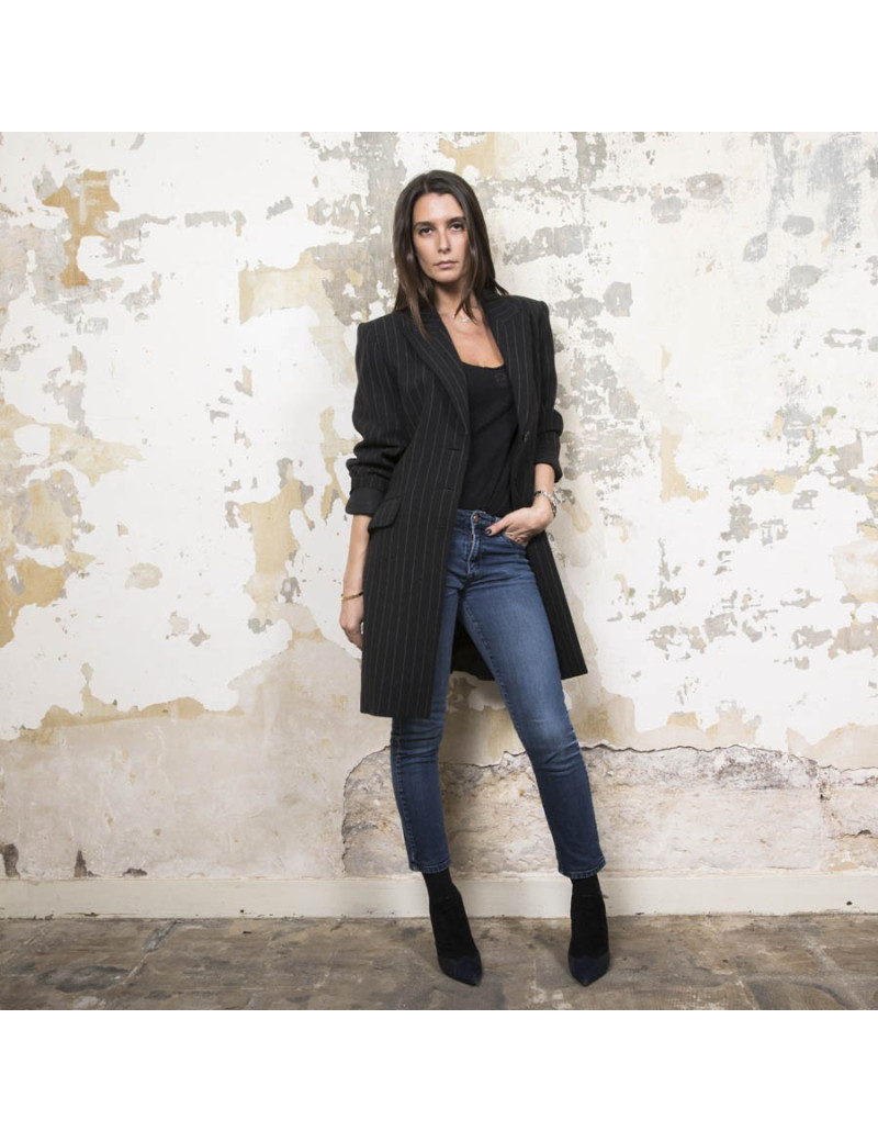 Vlongue t36 YSL  SAINT LAURENT rayée gris foncé