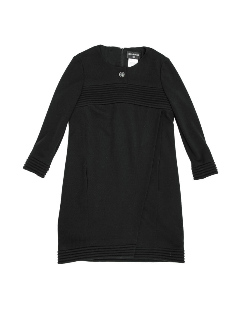 Robe CHANEL T 38 en jersey noir