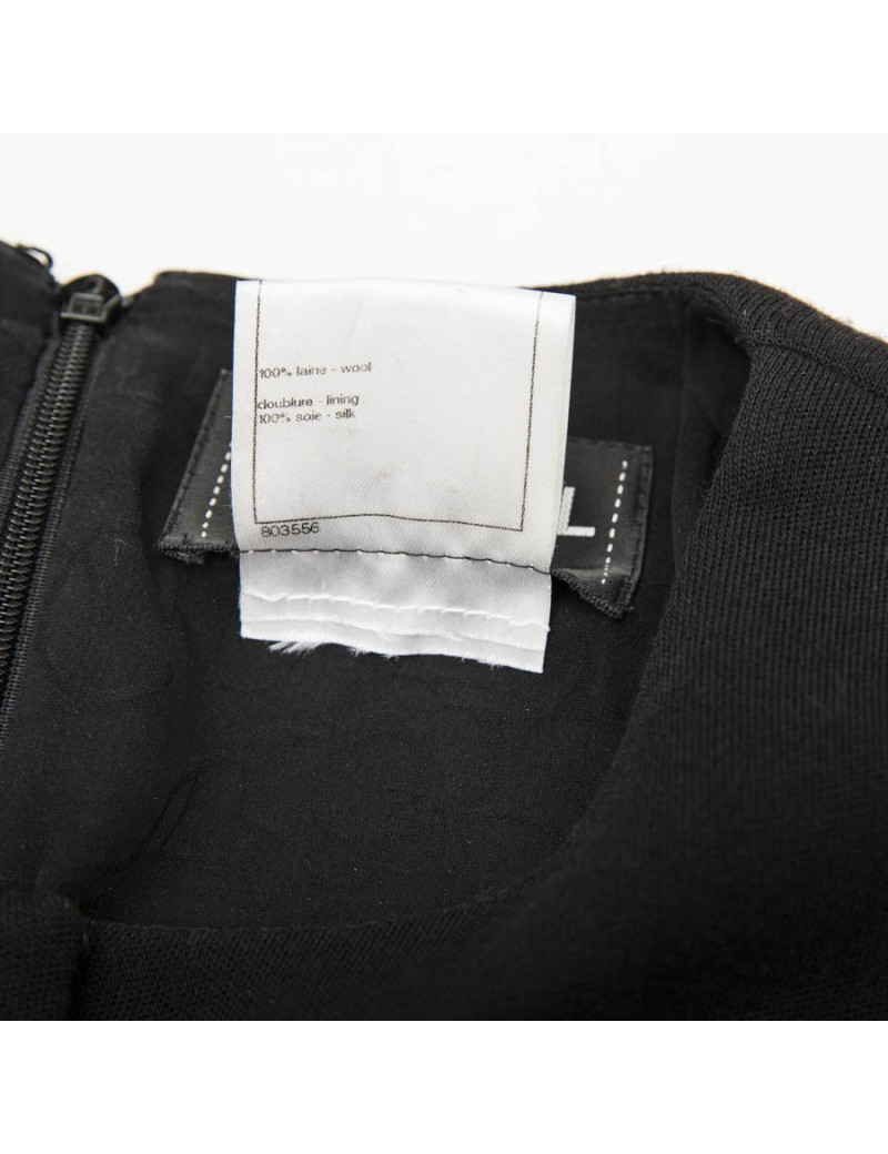 CHANEL T 38 in black wool jersey
