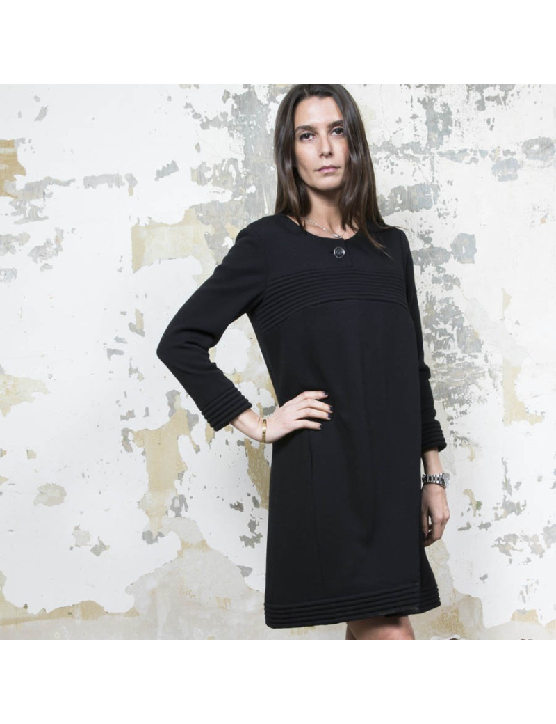 Robe CHANEL T 38 en jersey noir