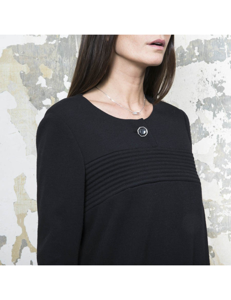 Robe CHANEL T 38 en jersey noir