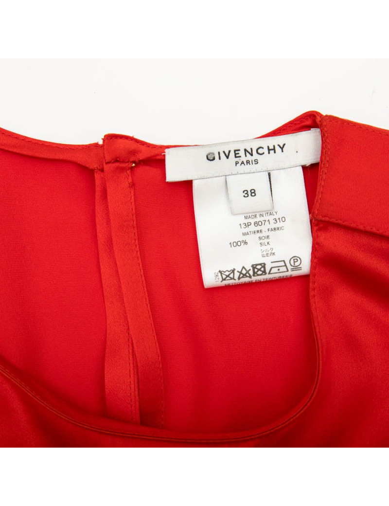 Blouse T 38 GIVENCHY en soie rouge vif