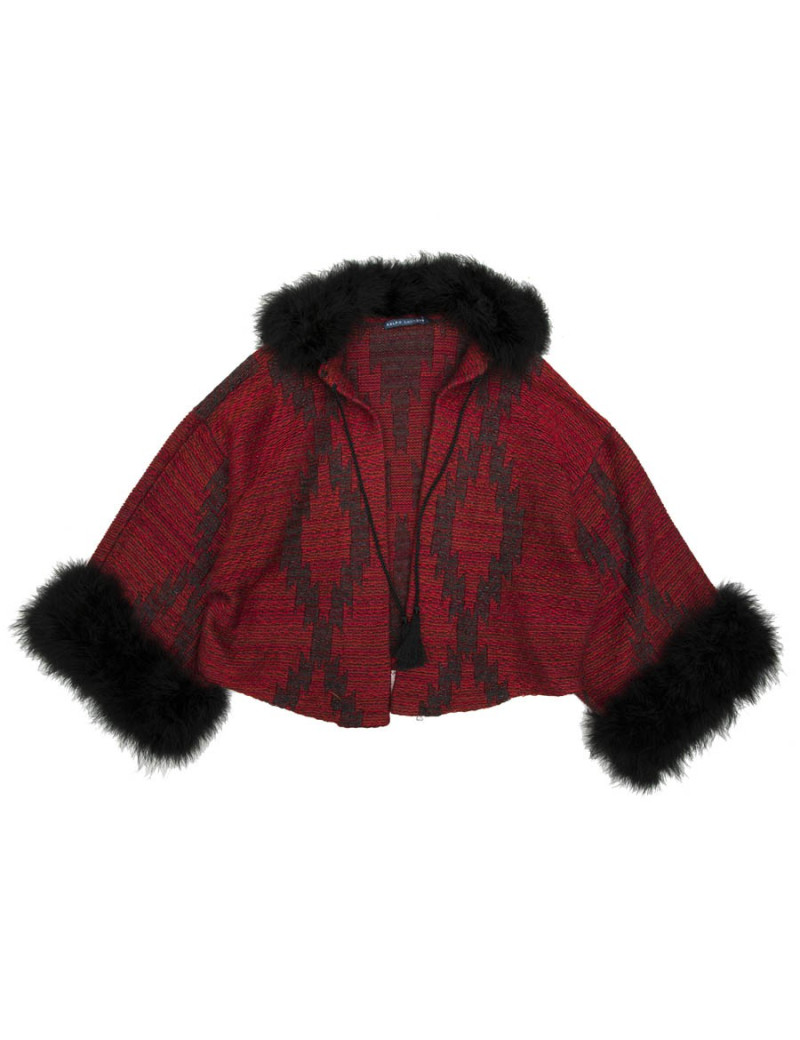 Gilet RALPH LAUREN col en plume noire