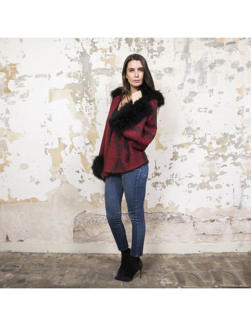 Gilet RALPH LAUREN col en plume noire