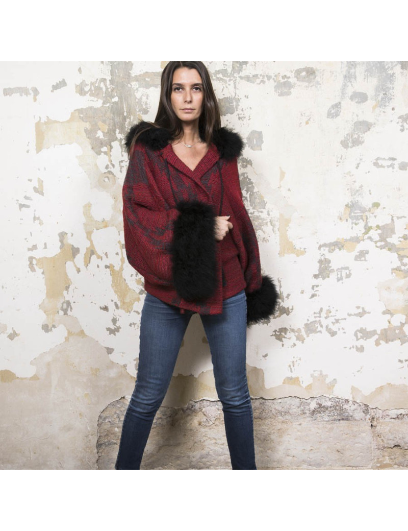 Gilet RALPH LAUREN col en plume noire