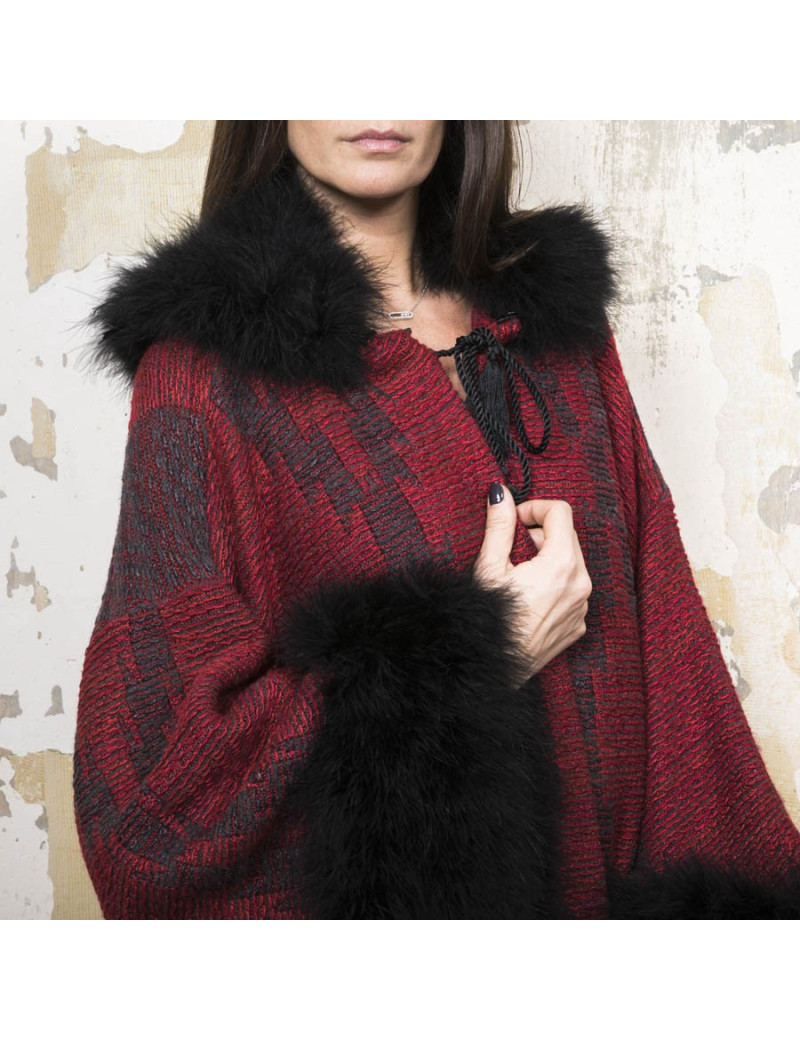 Gilet RALPH LAUREN col en plume noire