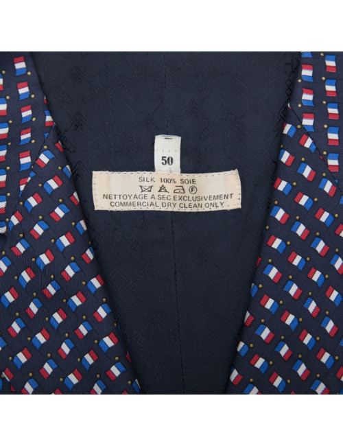 HERMES 'Tricolor flag' waistcoat in silk size 50
