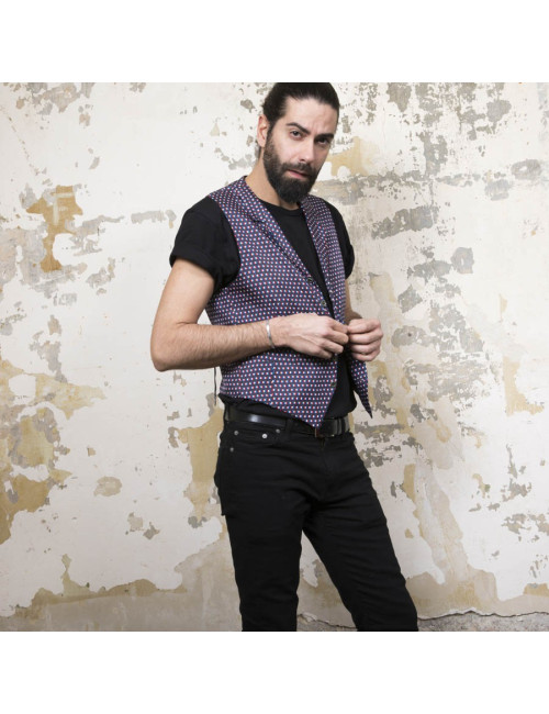 HERMES 'Tricolor flag' waistcoat in silk size 50