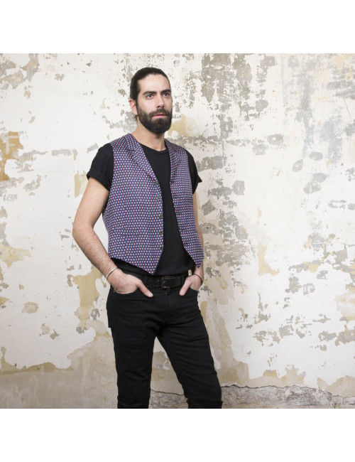 Gilet drapeau tricolore T 50 en soie HERMES