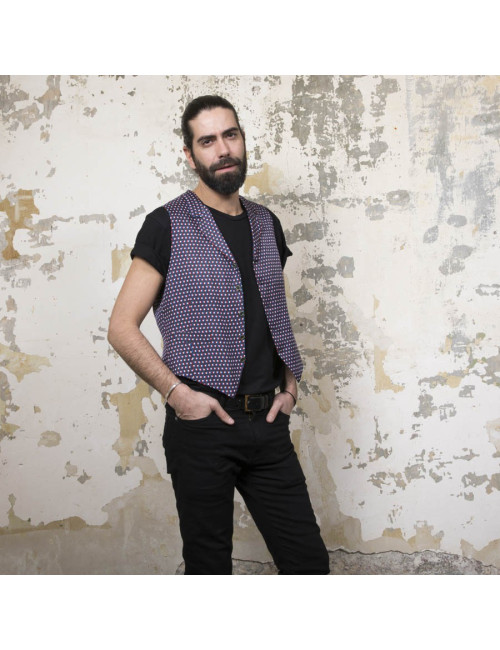 Gilet drapeau tricolore T 50 en soie HERMES