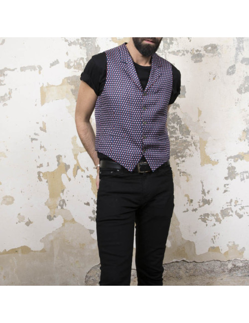 HERMES 'Tricolor flag' waistcoat in silk size 50