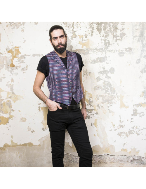 HERMES 'Tricolor flag' waistcoat in silk size 50